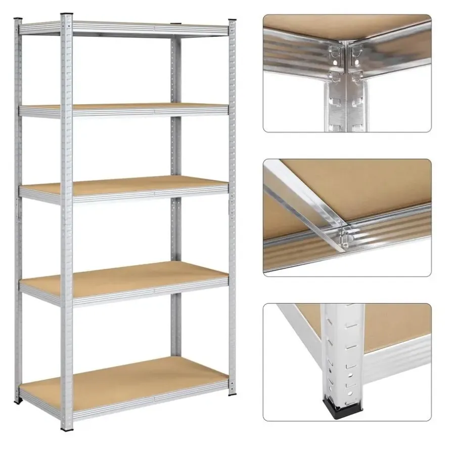 Stellingkasten-Parya Bobbel Home - Kelderkast - 200 x 100 x 50 cm - Zilverkleurig