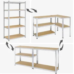 Stellingkasten-Parya Bobbel Home - Kelderkast - 200 x 100 x 50 cm - Zilverkleurig