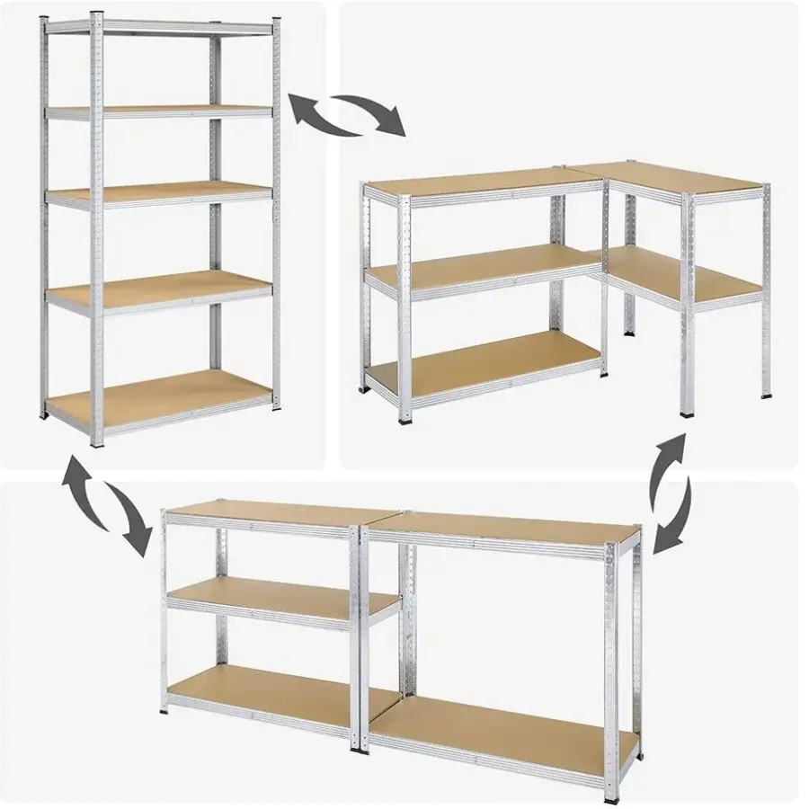 Stellingkasten-Parya Bobbel Home - Kelderkast - 200 x 100 x 50 cm - Zilverkleurig