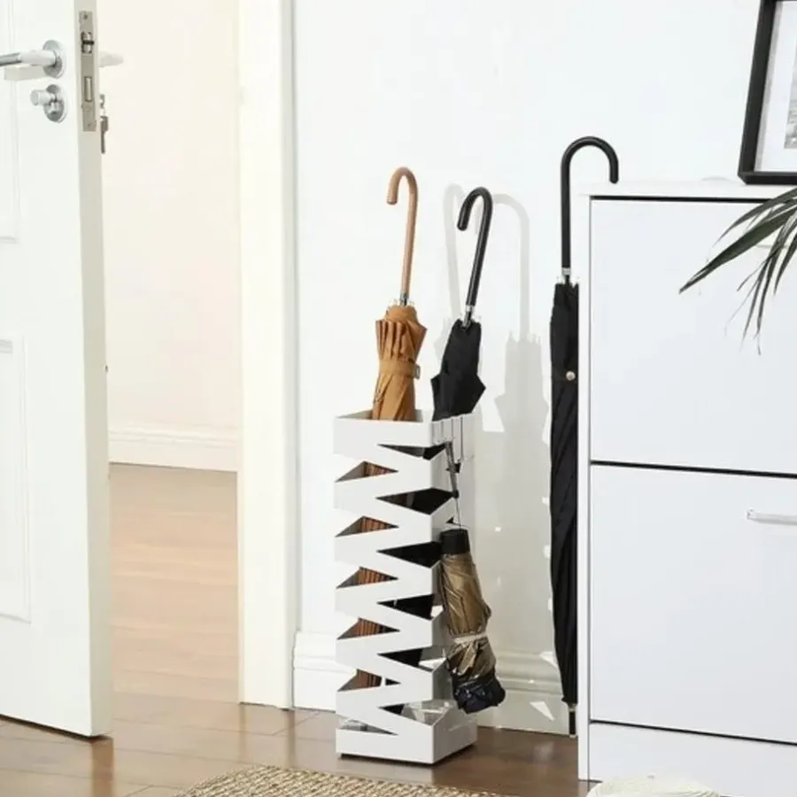Kapstokken-Bobbel Home - parapluhouder, metaal, vierkant, 4 haken