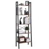Wandkasten-Bobbel Home - Vintage - Kast Met 5 Planken - Zwart/Bruin