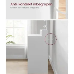Kaptafels-Bobbel Home - Witte Kaptafel - Rechthoekige spiegel - Gloeilampen