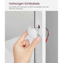 Kaptafels-Bobbel Home - Witte Kaptafel - Rechthoekige spiegel - Gloeilampen