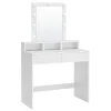 Bobbel Home - Witte Kaptafel - Rechthoekige spiegel - Gloeilampen