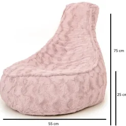 Zitzakken-Bobbel Home - Zitzak Stoelvorm - Florance - Faux fur - Zitstoel - 100 liter