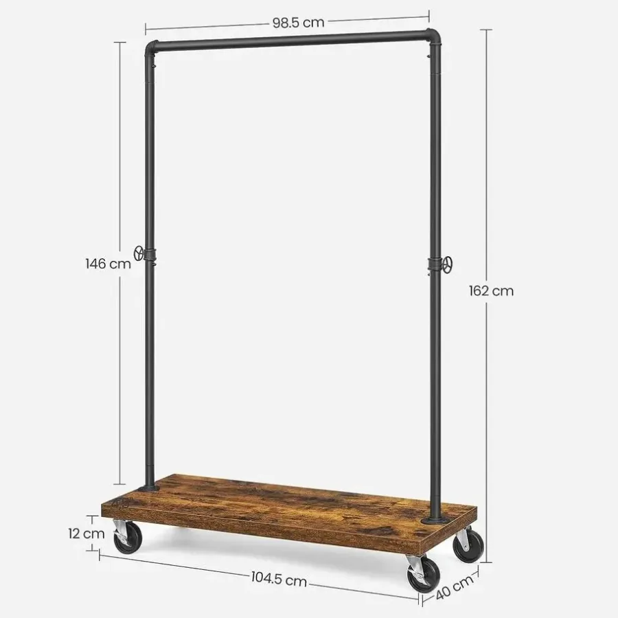 Bobbel Home Kledingrek Metaal - Zwart en bruin