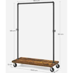 Bobbel Home Kledingrek Metaal - Zwart en bruin