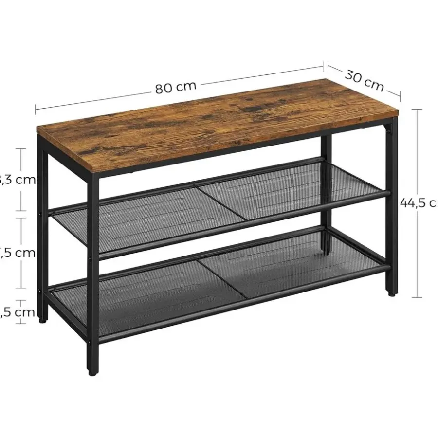 Songmics Bobbel Home Schoenenkast Met Zitje - 80 x 30 x 44.5 cm