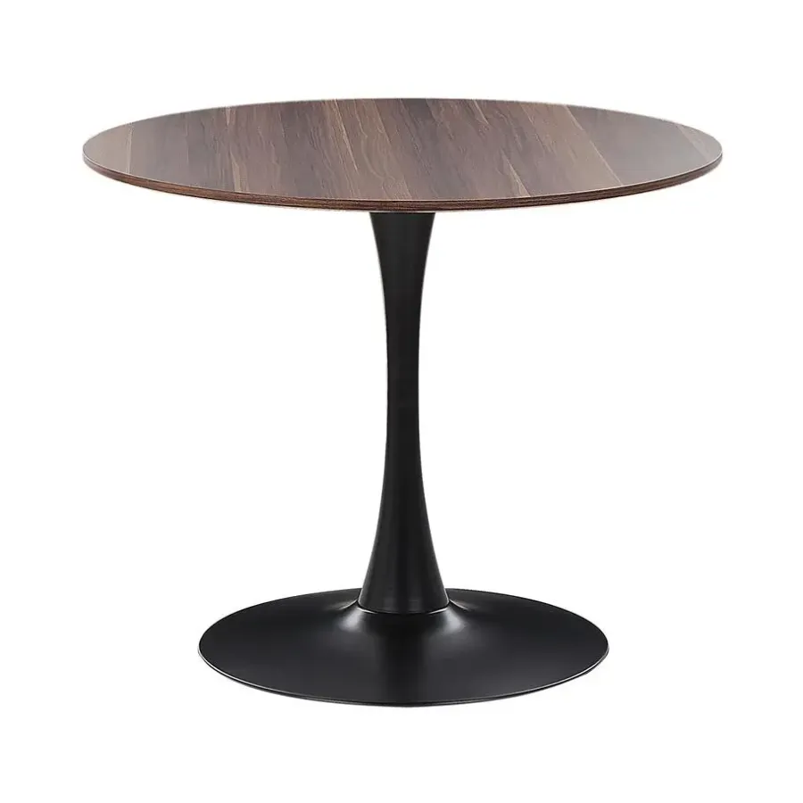 Ronde Eettafels-Beliani BOCA - Ronde eettafel - Donkere houtkleur - 90 cm - MDF