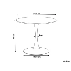 Ronde Eettafels-Beliani BOCA - Ronde eettafel - Donkere houtkleur - 90 cm - MDF