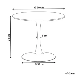 Ronde Eettafels-Beliani BOCA - Ronde eettafel - Donkere houtkleur - 90 cm - MDF