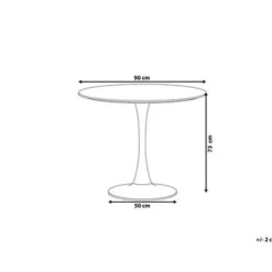 Beliani BOCA - Ronde eettafel - Wit - 90 cm - MDF
