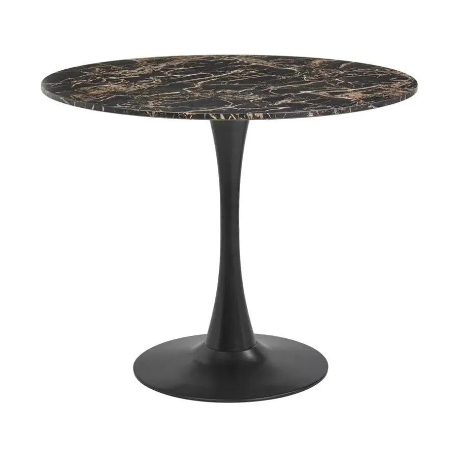 Beliani BOCA - Ronde eettafel - Zwart/Goud - 90 cm - MDF