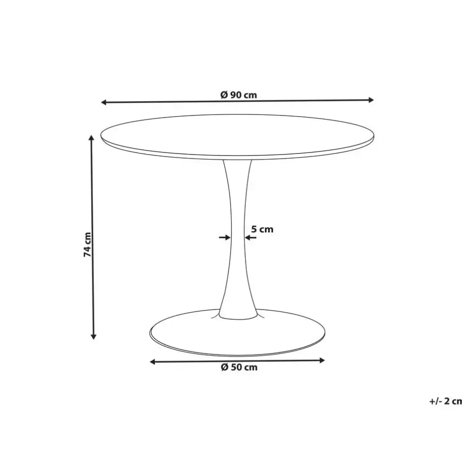 Beliani BOCA - Ronde eettafel - Zwart/Goud - 90 cm - MDF
