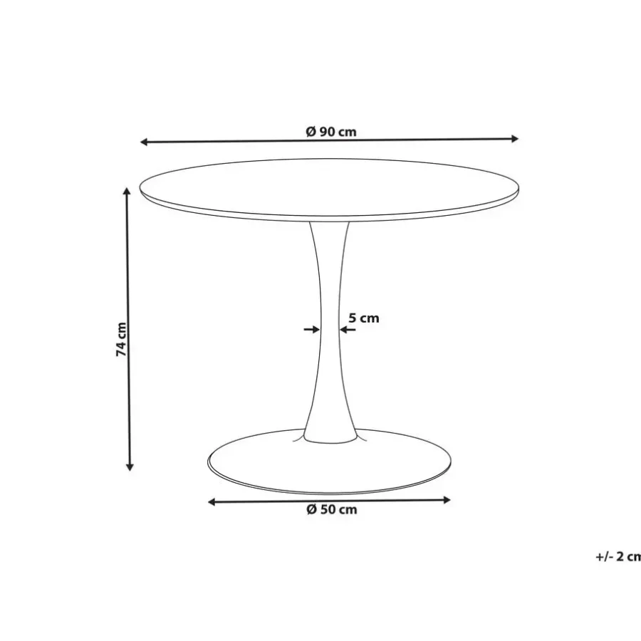 Beliani BOCA - Ronde eettafel - Zwart/Goud - 90 cm - MDF