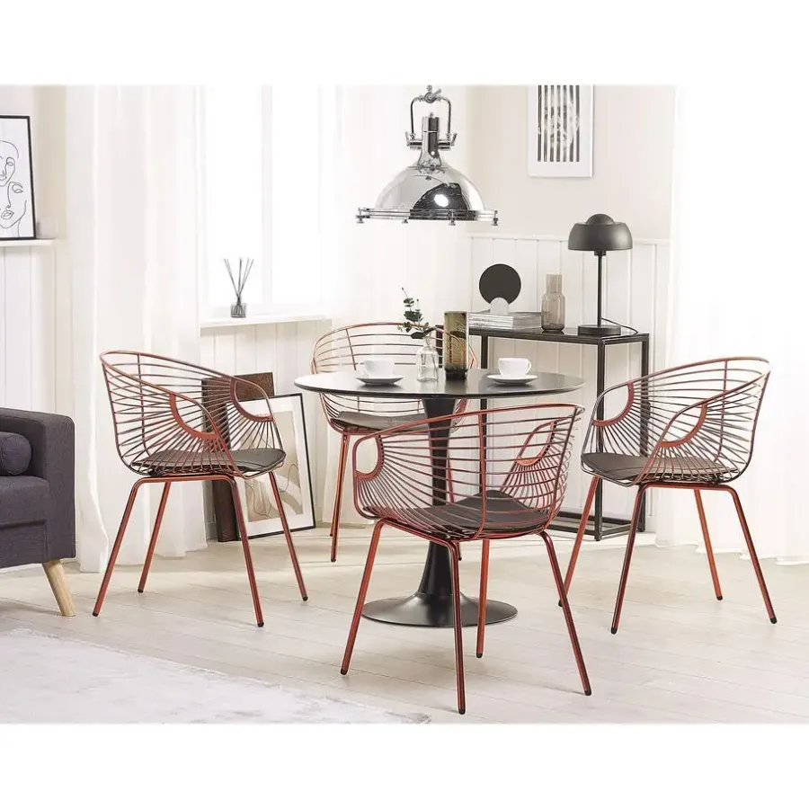 Ronde Eettafels-Beliani BOCA - Ronde eettafel - Zwart - 90 cm - MDF