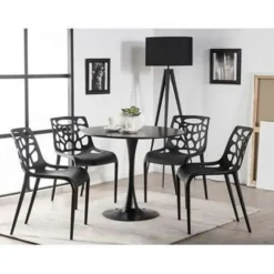 Ronde Eettafels-Beliani BOCA - Ronde eettafel - Zwart - 90 cm - MDF