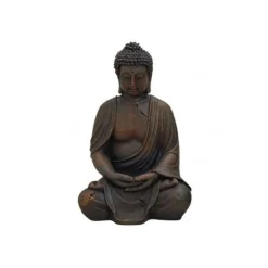 Beelden-Merkloos Boeddha beeld - bruin - zittend - polystone - 30 cm