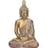 Beelden-Merkloos Boeddha beeld - goudkleurig - zittend - polystone - 20 cm