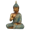 Merkloos Boeddha beeld Shaman - binnen/buiten - goud/jade - 10 x 14 cm