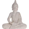 Tuindecoratie-Merkloos Boeddha beeld zittend - antiek creme design - 37 cm - magnesiumoxide