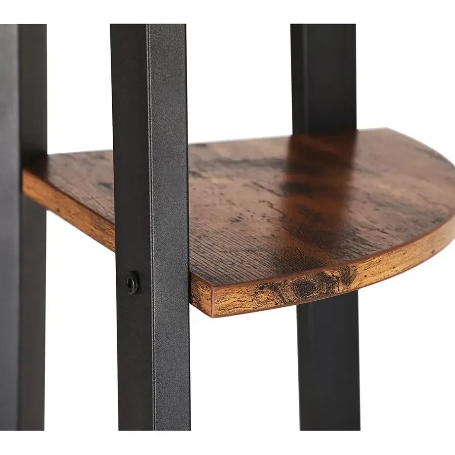 Merkloos Boekenkast - hoekkast - 4 legplanken - 34x125x34 cm - vintage bruin