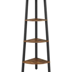 Merkloos Boekenkast - hoekkast - 4 legplanken - 34x125x34 cm - vintage bruin