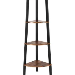 Merkloos Boekenkast - hoekkast - 4 legplanken - 34x125x34 cm - vintage bruin