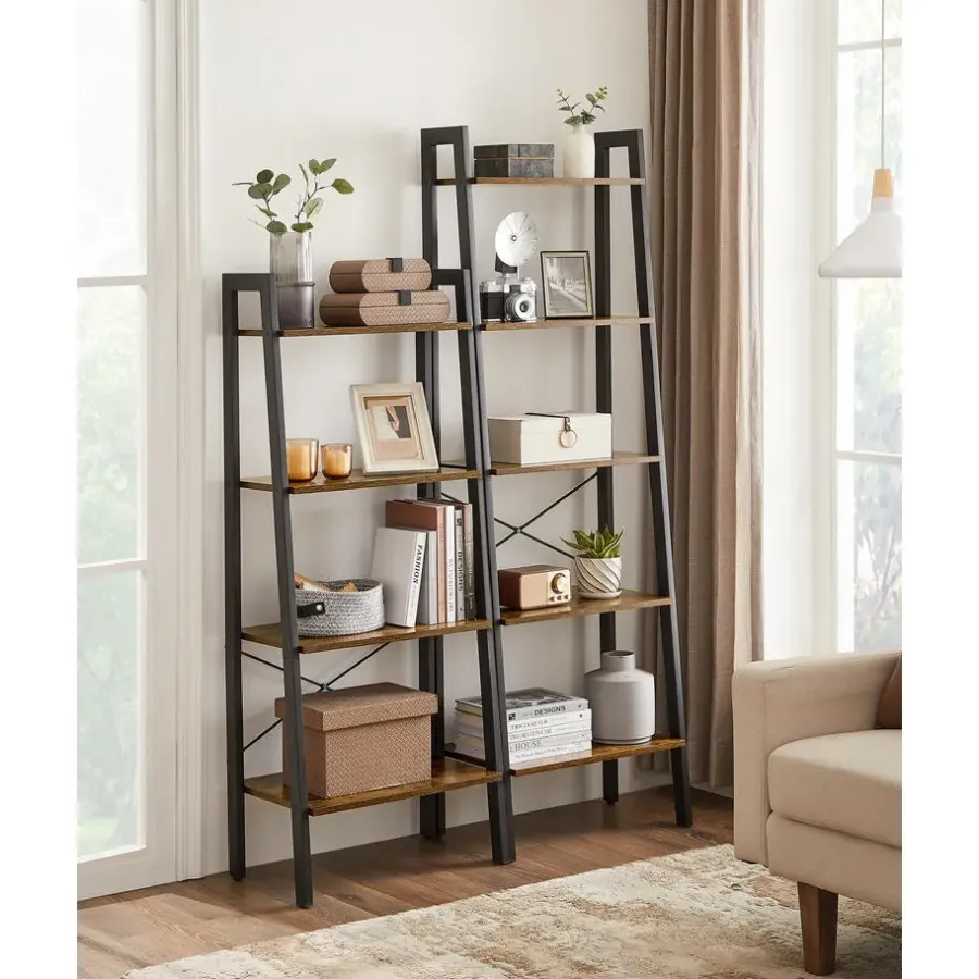 Boekenkasten|Boekenkasten-Vasagle Boekenkast - Vintage Kast - 137,5 x 56 x 34 CM