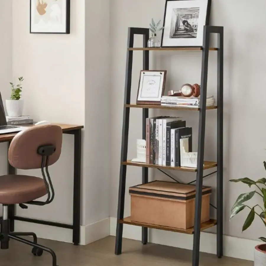 Boekenkasten|Boekenkasten-Vasagle Boekenkast - Vintage Kast - 137,5 x 56 x 34 CM