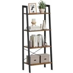Boekenkasten|Boekenkasten-Vasagle Boekenkast - Vintage Kast - 137,5 x 56 x 34 CM
