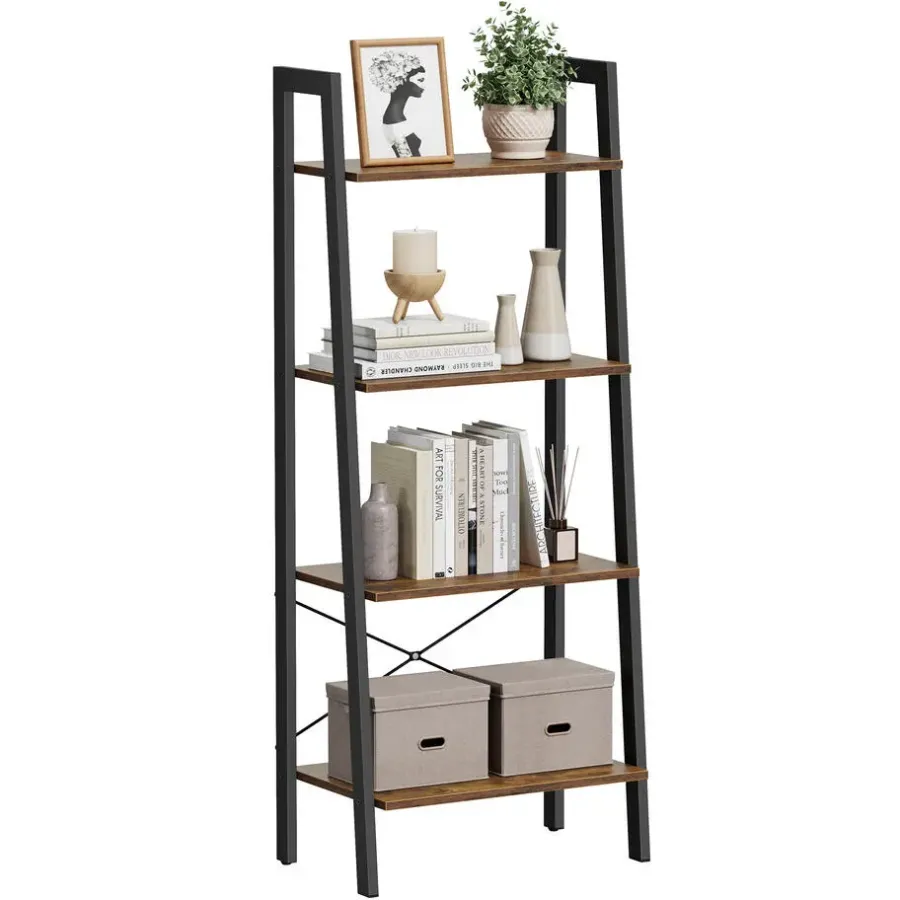 Boekenkasten|Boekenkasten-Vasagle Boekenkast - Vintage Kast - 137,5 x 56 x 34 CM