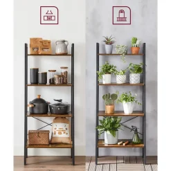 Boekenkasten|Boekenkasten-Vasagle Boekenkast - Vintage Kast - 137,5 x 56 x 34 CM