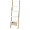 Leen Bakker Boekenkast Delta 1-lade - wit/eikenkleur - 180,4x55,1x48,1 cm