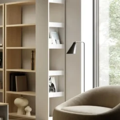 Leen Bakker Boekenkast Ellana 7 open vakken-lichte eik/wit