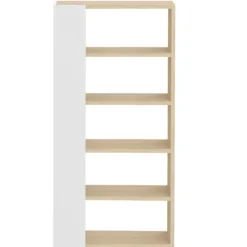 Leen Bakker Boekenkast Ellana 7 open vakken-lichte eik/wit