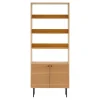 Boekenkasten|Boekenkasten-House Nordic Boekenkast Naturel Eikenfineer - 80x30x200cm - Kyoto