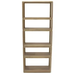 Boekenkasten|Boekenkasten-Giga Meubel Boekenkast Naturel Mangohout - 80x40x200cm - Noëlle