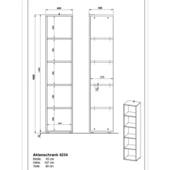 Boekenkasten|Boekenkasten-Germania Boekenkast Osmond 45cm - grafiet