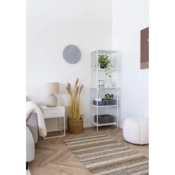 House Nordic Boekenkast Wit Metaal - 4 planken - 51x36x170cm - Vita