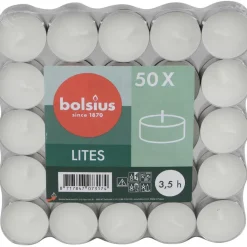 Leen Bakker Bolsius Waxine/theelichtjes - 50x stuks - 3,5 branduren - kaarsje