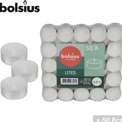 Leen Bakker Bolsius Waxine/theelichtjes - 50x stuks - 3,5 branduren - kaarsje