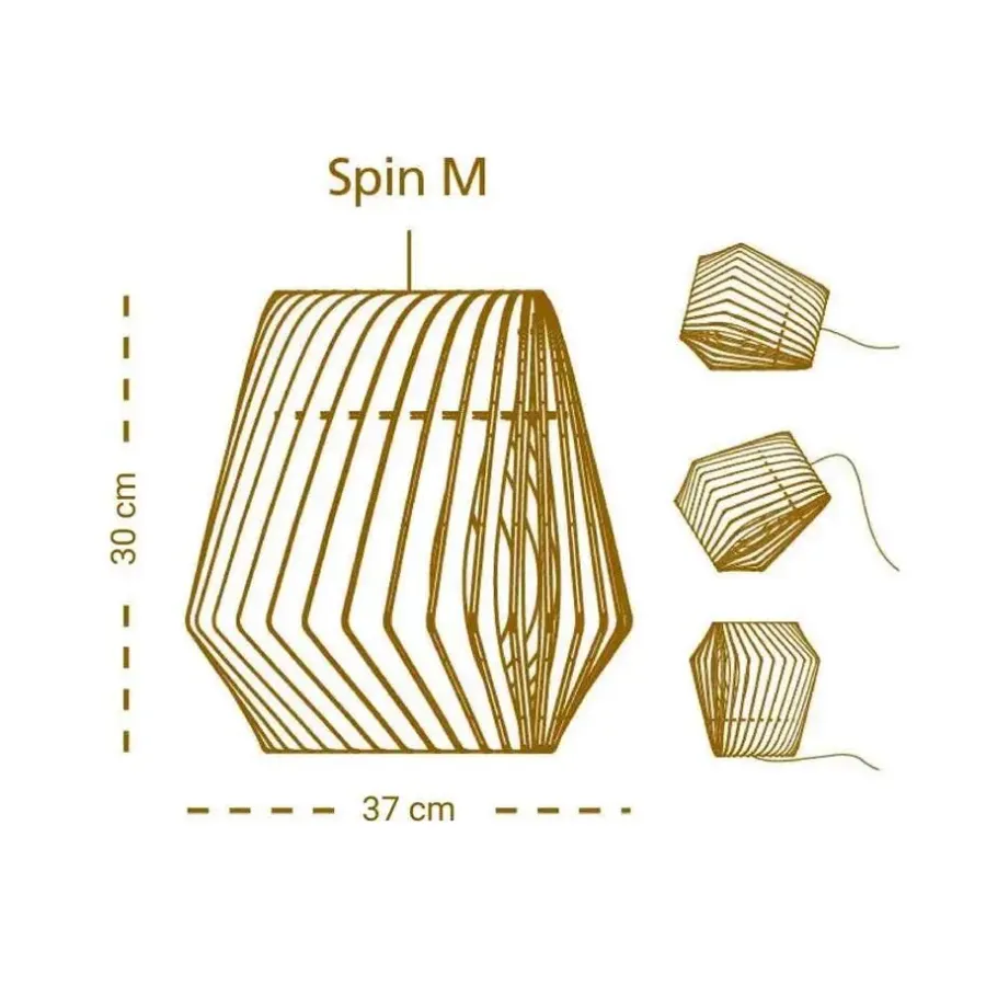 Leen Bakker Bomerango Spin M kurken lampenkap medium - Ø 37 cm