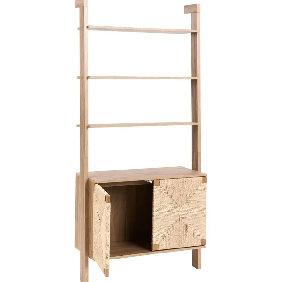 Boekenkasten|Boekenkasten-Leen Bakker BONDI - Boekenkast - Lichtbruin - Spaanplaat/Papiertouw
