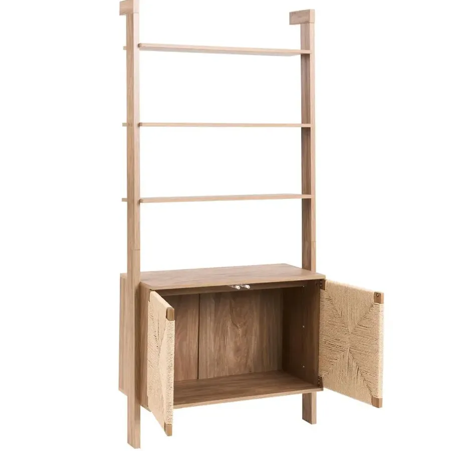 Boekenkasten|Boekenkasten-Leen Bakker BONDI - Boekenkast - Lichtbruin - Spaanplaat/Papiertouw