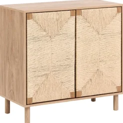 Dressoirs-Leen Bakker BONDI - Dressoir - Lichtbruin - 80 cm - Spaanplaat/Papiertouw