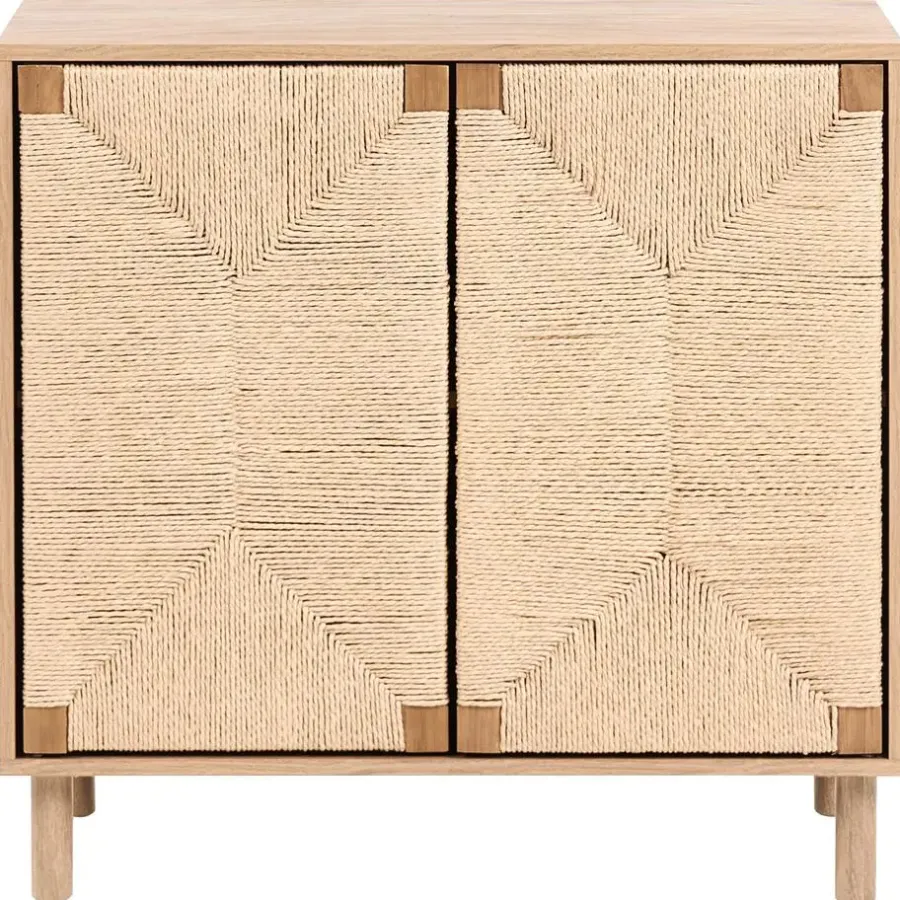 Dressoirs-Leen Bakker BONDI - Dressoir - Lichtbruin - 80 cm - Spaanplaat/Papiertouw