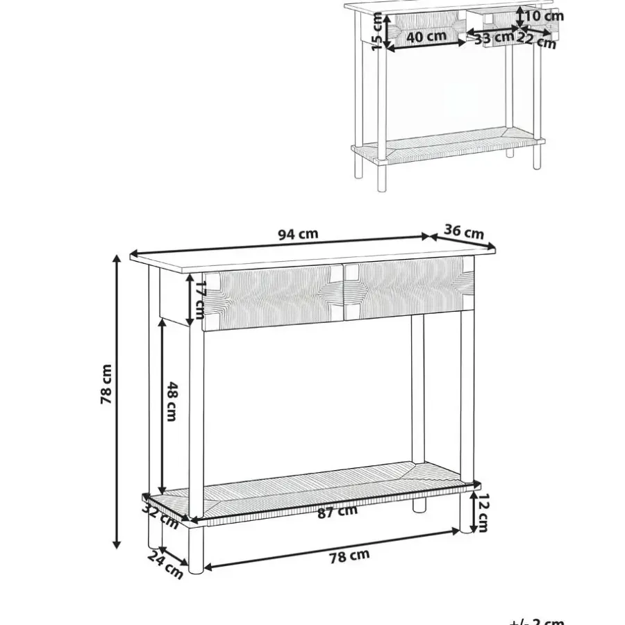 Sidetables-Leen Bakker BONDI - Sidetable - Lichtbruin - Spaanplaat/Papierkoord