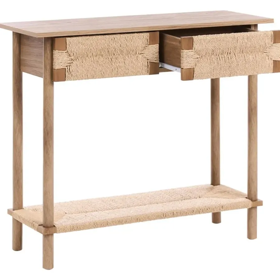 Sidetables-Leen Bakker BONDI - Sidetable - Lichtbruin - Spaanplaat/Papierkoord