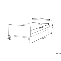 Beliani BONNAC - Eenpersoonsbed - Grijs - 90 x 200 cm - Dennenhout